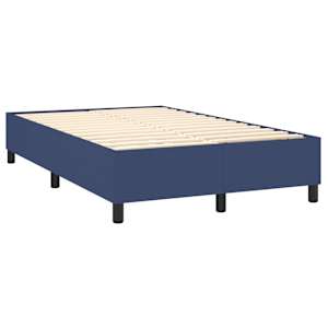 Box spring postelja z vzmetnico moder 120x200 cm blago - slika 4