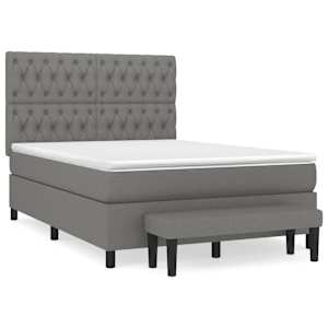 Box spring postel s matrací tmavě šedá 140x200 cm textil - obrázek 2