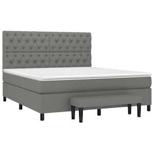 Box spring postel s matrací tmavě šedá 160x200 cm textil - obrázek 3
