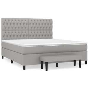Box spring postel s matrací světle šedá 180 x 200 cm textil - obrázek 2