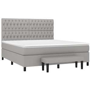 Box spring postel s matrací světle šedá 180 x 200 cm textil - obrázek 3