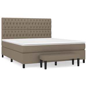 Box spring postel s matrací taupe 180x200 cm textil - obrázek 2