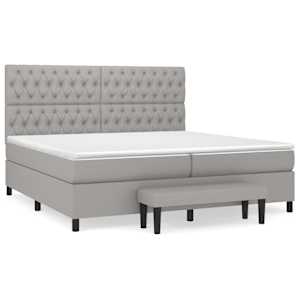 Box spring postel s matrací světle šedá 200 x 200 cm textil - obrázek 2