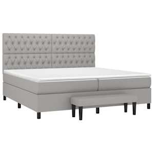 Box spring postel s matrací světle šedá 200 x 200 cm textil - obrázek 3