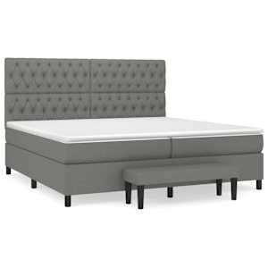 Box spring postel s matrací tmavě šedá 200x200 cm textil - obrázek 2