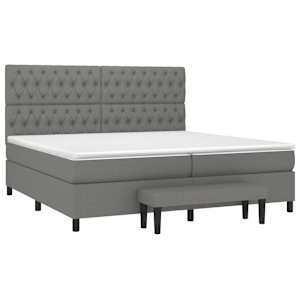 Box spring postel s matrací tmavě šedá 200x200 cm textil - obrázek 3