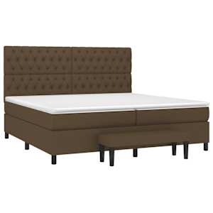 Box spring postel s matrací tmavě hnědá 200x200 cm textil - obrázek 3