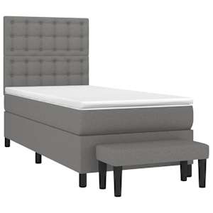 Box spring postel s matrací tmavě šedá 80 x 200 cm textil - obrázek 3