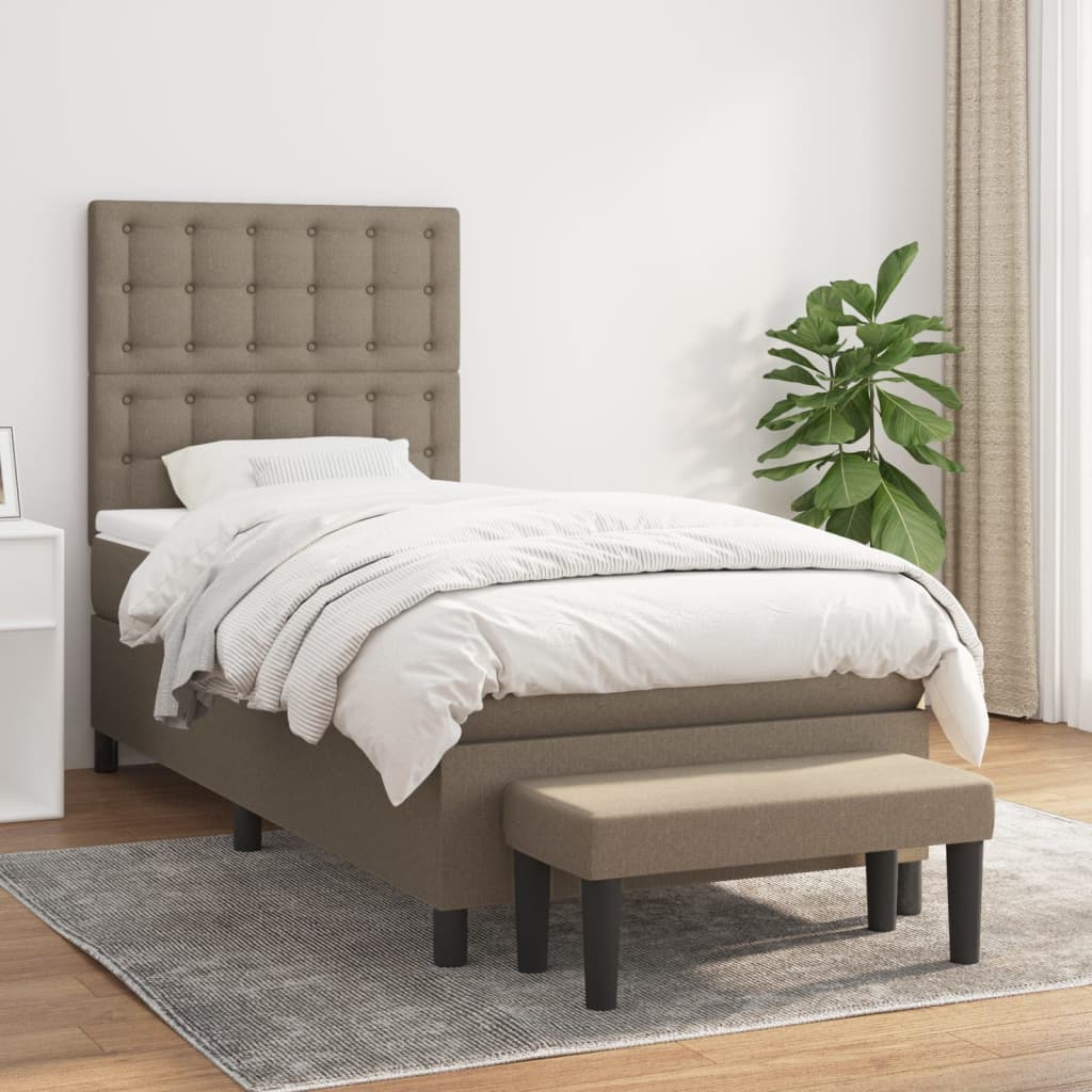 Boxspringbett mit Matratze Taupe 80×200 cm Stoff