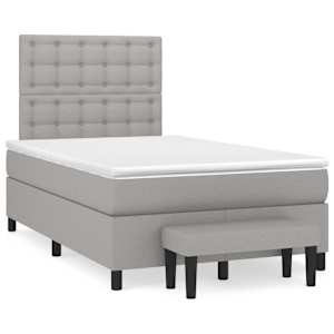 Box spring postel s matrací světle šedá 120 x 200 cm textil - obrázek 2