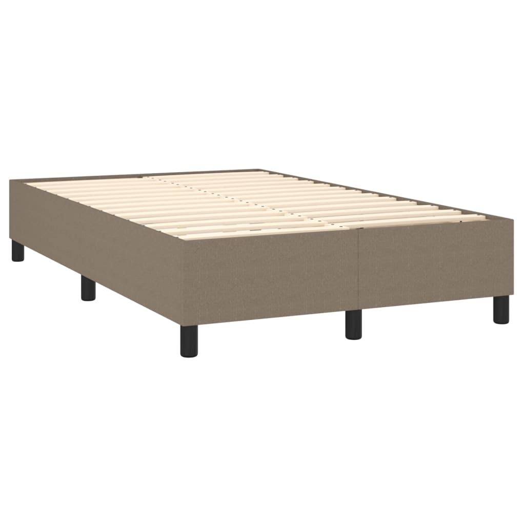 Box spring postelja z vzmetnico taupe 120x200 cm blago