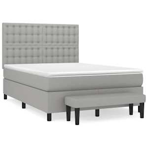 Box spring postel s matrací světle šedá 140 x 190 cm textil - obrázek 2