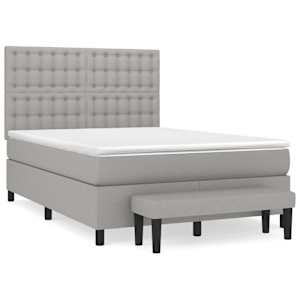 Box spring postel s matrací světle šedá 140 x 200 cm textil - obrázek 2