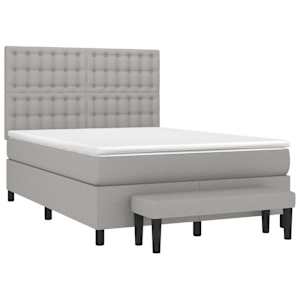 Box spring postel s matrací světle šedá 140 x 200 cm textil - obrázek 3