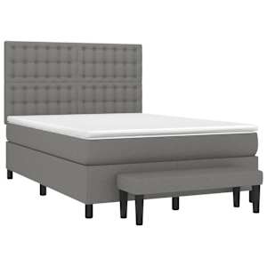Box spring postel s matrací tmavě šedá 140x200 cm textil - obrázek 3