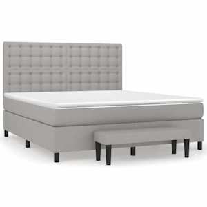 Box spring postel s matrací světle šedá 160 x 200 cm textil - obrázek 2