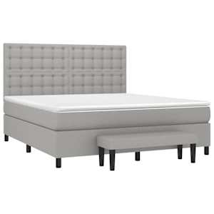 Box spring postel s matrací světle šedá 160 x 200 cm textil - obrázek 3