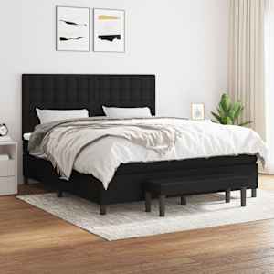 Box spring postel s matrací černá 160x200 cm textil - obrázek 1