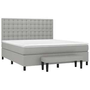 Box spring postel s matrací světle šedá 180 x 200 cm textil - obrázek 3