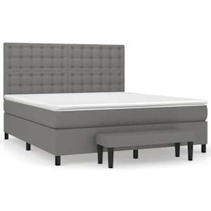 Box spring postel s matrací tmavě šedá 180x200 cm textil - obrázek 2