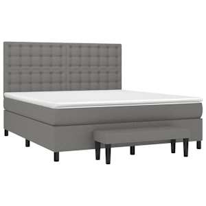 Box spring postel s matrací tmavě šedá 180x200 cm textil - obrázek 3