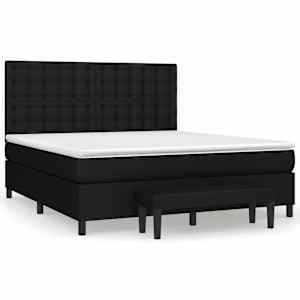 Box spring postel s matrací černá 180x200 cm textil - obrázek 2