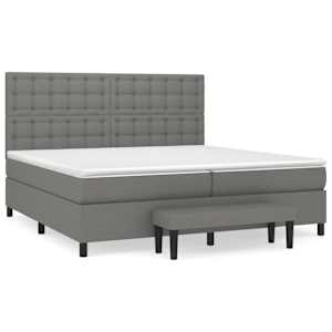 Box spring postel s matrací tmavě šedá 200x200 cm textil - obrázek 2