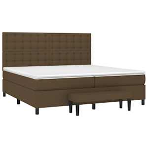 Box spring postel s matrací tmavě hnědá 200x200 cm textil - obrázek 3