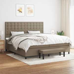 Box spring postel s matrací taupe 200x200 cm textil - obrázek 1