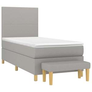 Box spring postel s matrací světle šedá 80 x 200 cm textil - obrázek 3