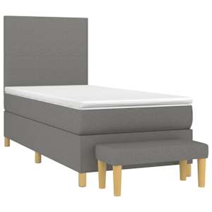 Box spring postel s matrací tmavě šedá 80 x 200 cm textil - obrázek 3