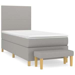Box spring postel s matrací světle šedá 90x190 cm textil - obrázek 2