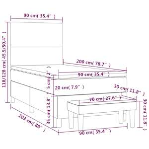 Box spring postel s matrací černá 90x200 cm textil - obrázek 8