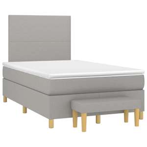 Box spring postel s matrací světle šedá 120 x 200 cm textil - obrázek 3
