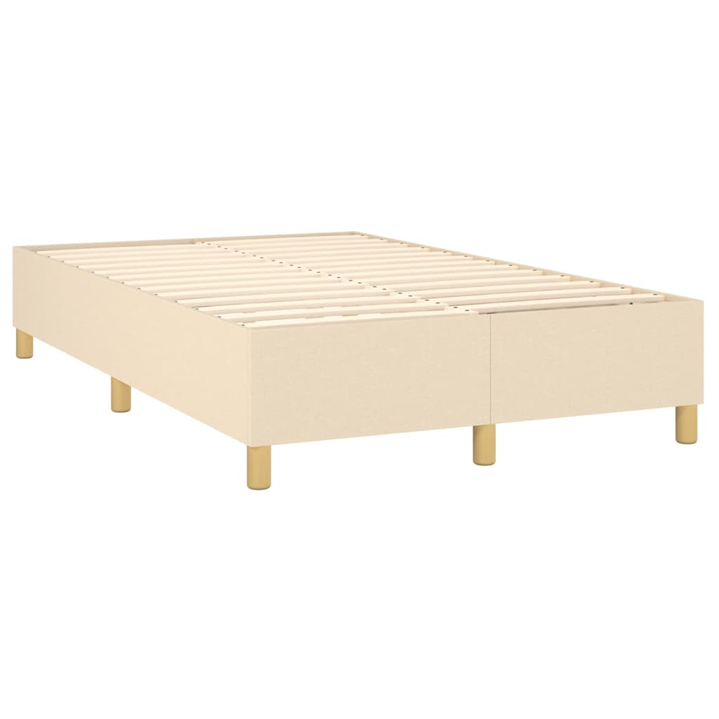 Box spring postelja z vzmetnico krem 120x200 cm blago