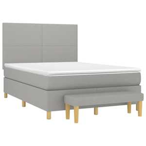 Box spring postel s matrací světle šedá 140 x 190 cm textil - obrázek 3