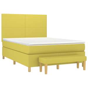 Box spring postel s matrací světle zelená 140x190 cm textil - obrázek 4