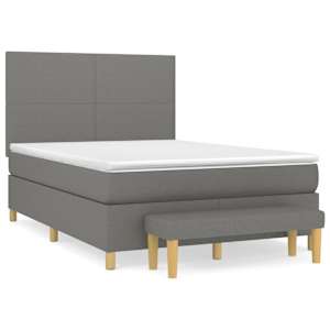 Box spring postel s matrací tmavě šedá 140x200 cm textil - obrázek 2