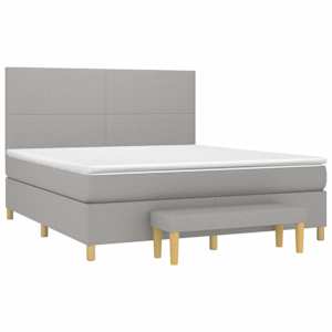 Box spring postel s matrací světle šedá 160 x 200 cm textil - obrázek 3