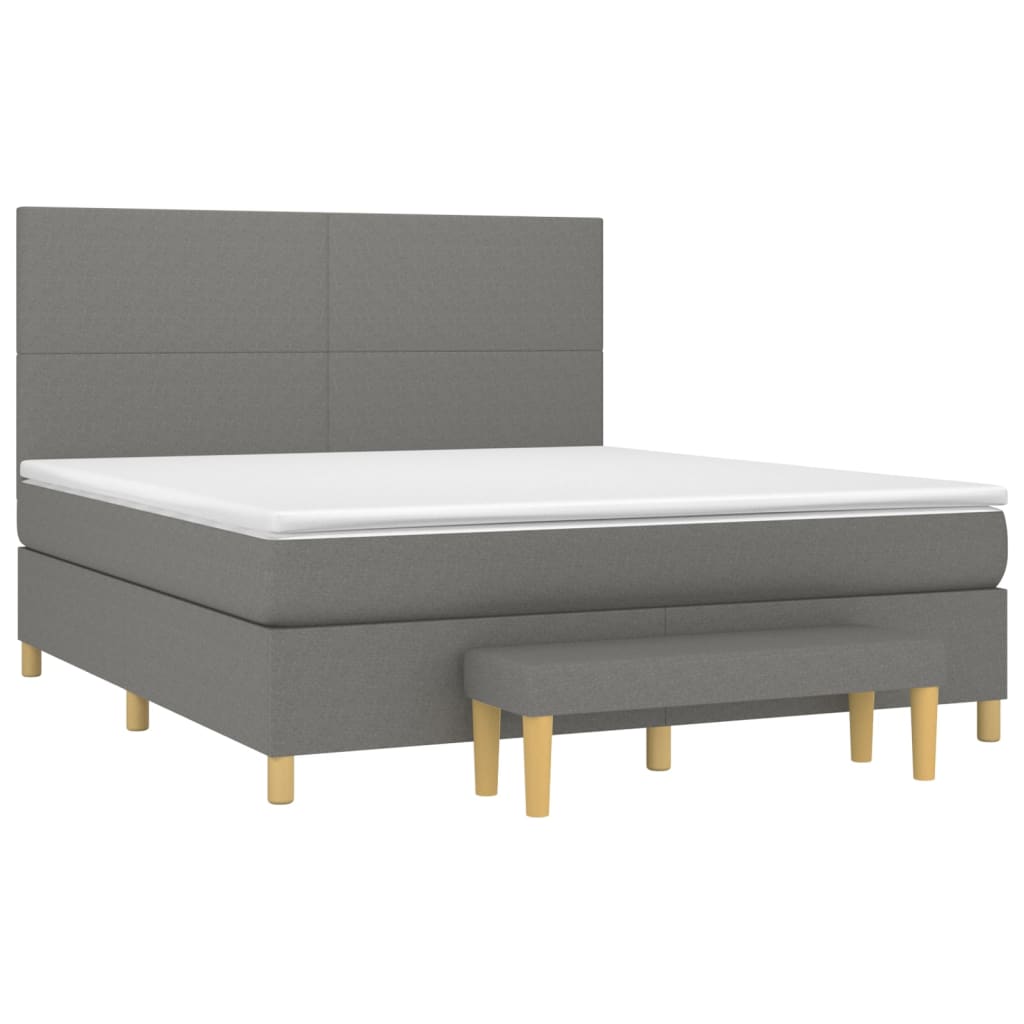 Thumbnail - vidaXL Boxspringbett mit Matratze Dunkelgrau 160x200 cm Stoff