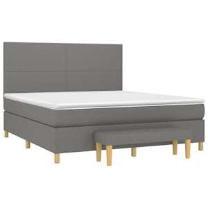 Box spring postel s matrací tmavě šedá 160x200 cm textil - obrázek 3