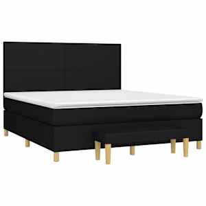 Box spring postel s matrací černá 160x200 cm textil - obrázek 3