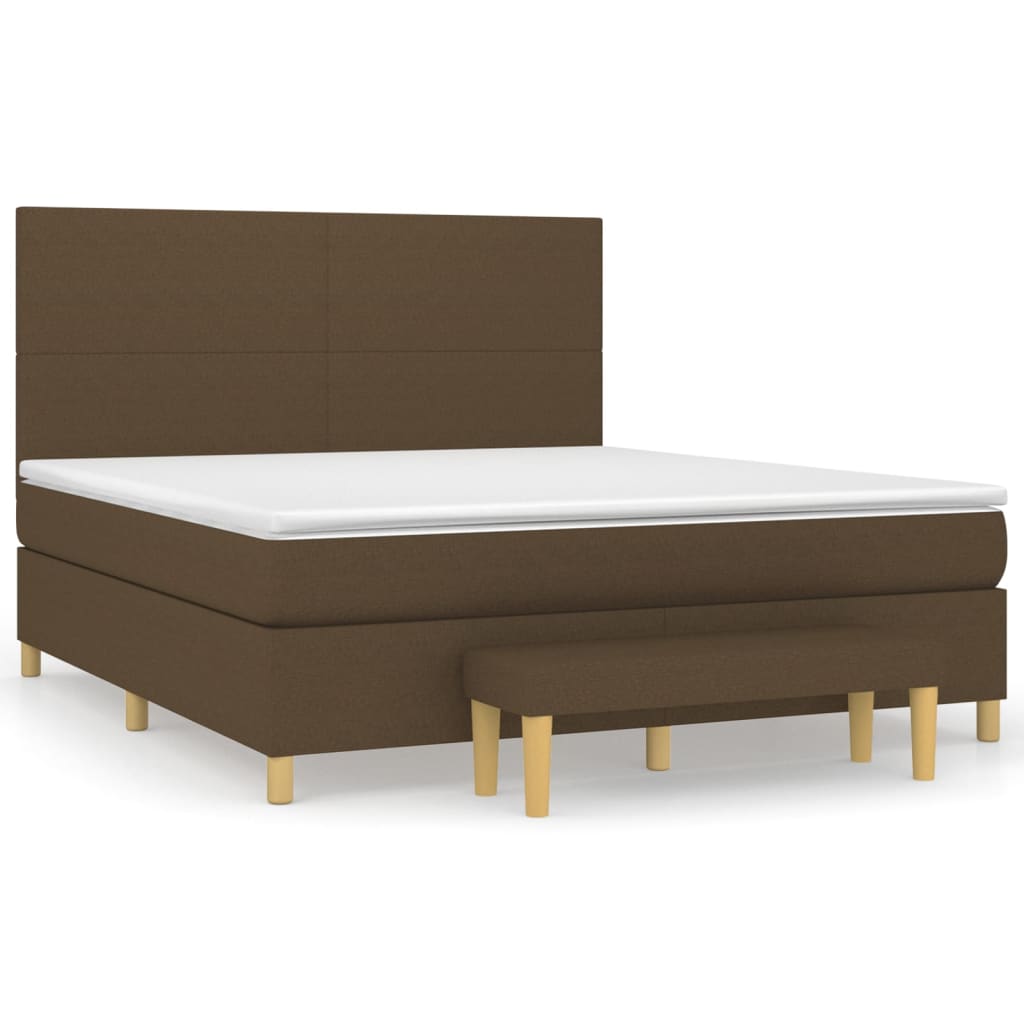 Thumbnail - vidaXL Boxspringbett mit Matratze Dunkelbraun 160x200 cm Stoff
