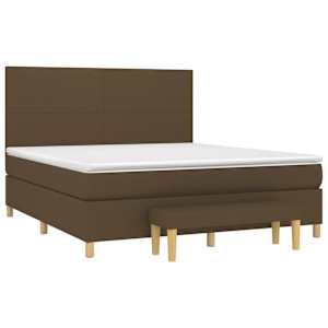 Box spring postel s matrací tmavě hnědá 160x200 cm textil - obrázek 3