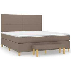 Box spring postel s matrací taupe 160x200 cm textil - obrázek 2