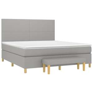 Box spring postel s matrací světle šedá 180 x 200 cm textil - obrázek 3