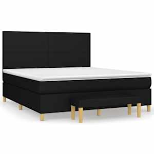 Box spring postel s matrací černá 180x200 cm textil - obrázek 2