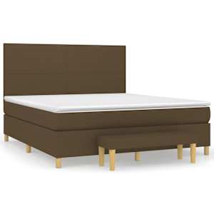 Box spring postel s matrací tmavě hnědá 180x200 cm textil - obrázek 2