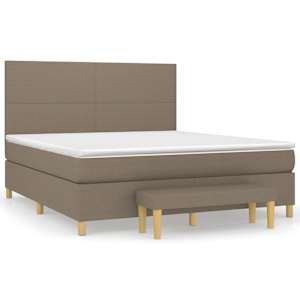 Box spring postel s matrací taupe 180x200 cm textil - obrázek 2