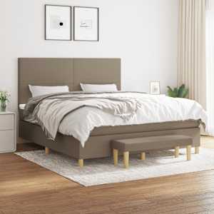 Box spring postel s matrací taupe 180x200 cm textil - obrázek 1